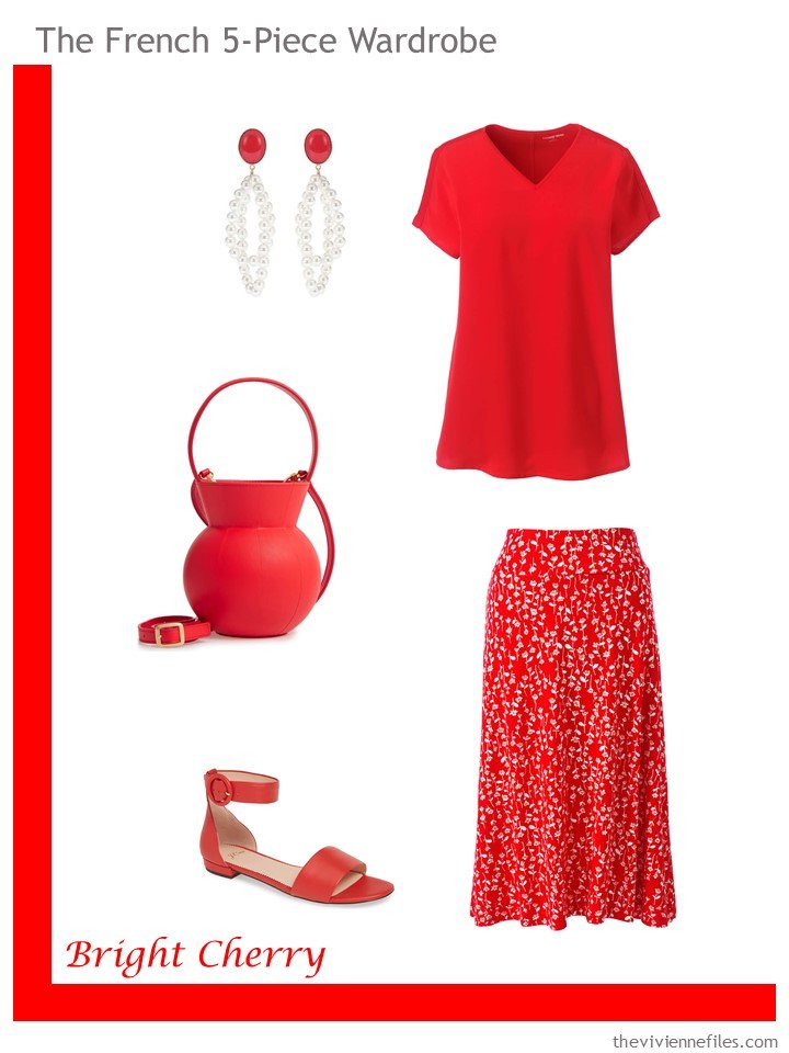 3. French 5-Piece Wardrobe in Bright Cherry for warm weather