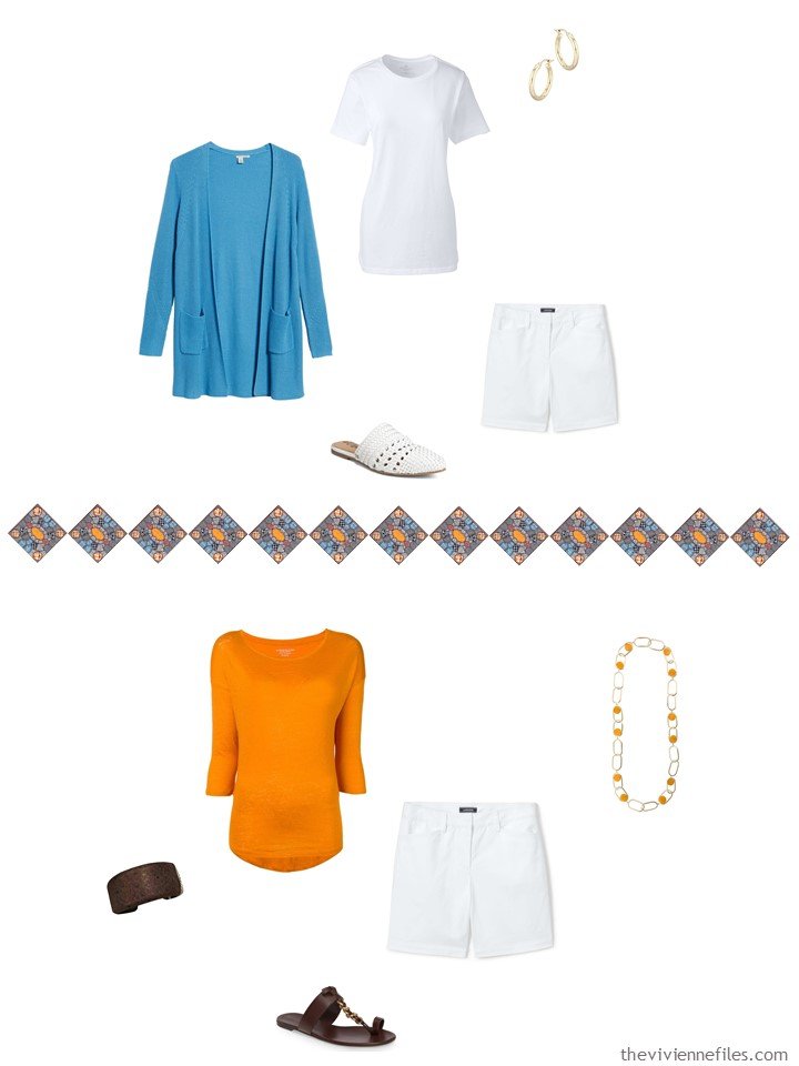 30. 2 ways to wear white shorts from a travel capsule wardrobe