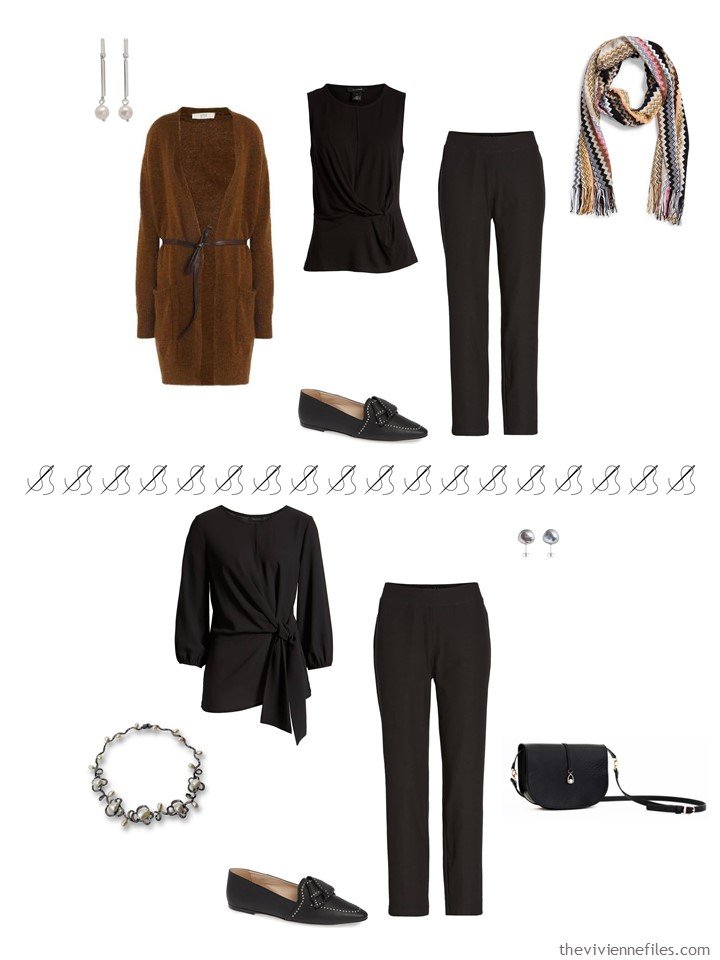 5. 2 ways to wear black pants from a travel capsule wardrobe