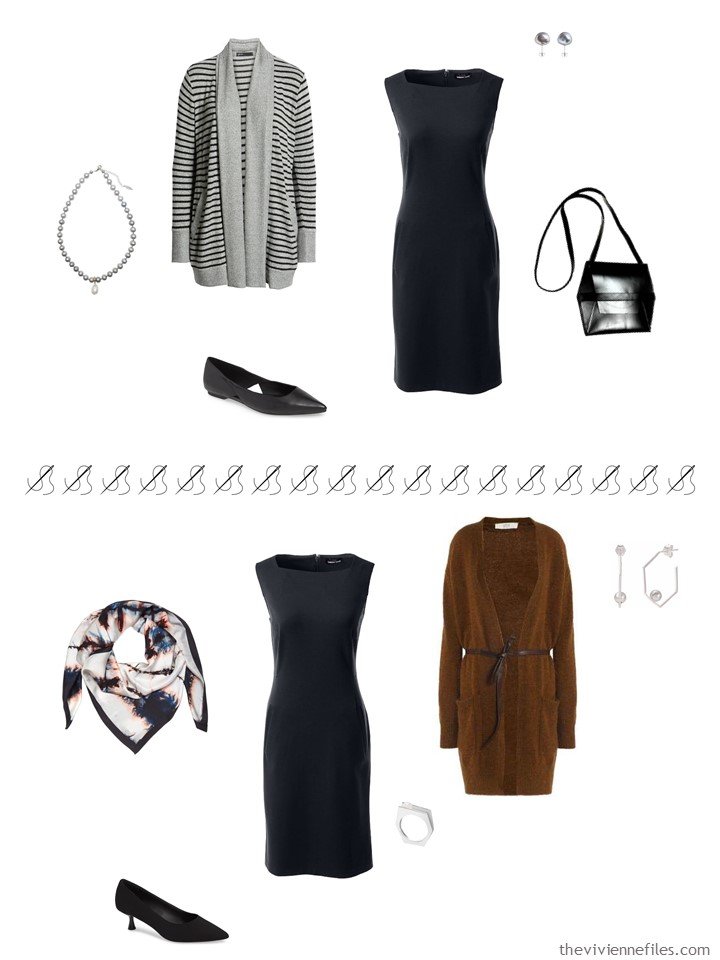 6. 2 ways to wear a black dress from a travel capsule wardrobe