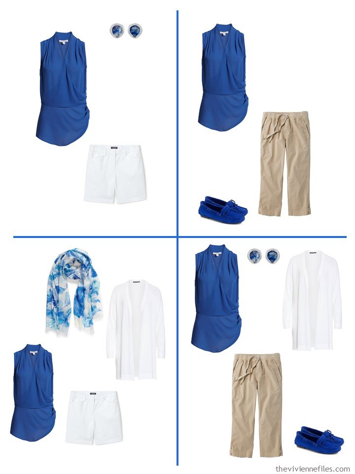 6. 4 ways to wear a sleeveless top in blue mazarine