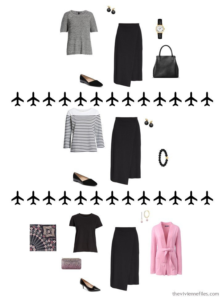 7. 3 ways to wear a black skirt from a travel capsule wardrobe