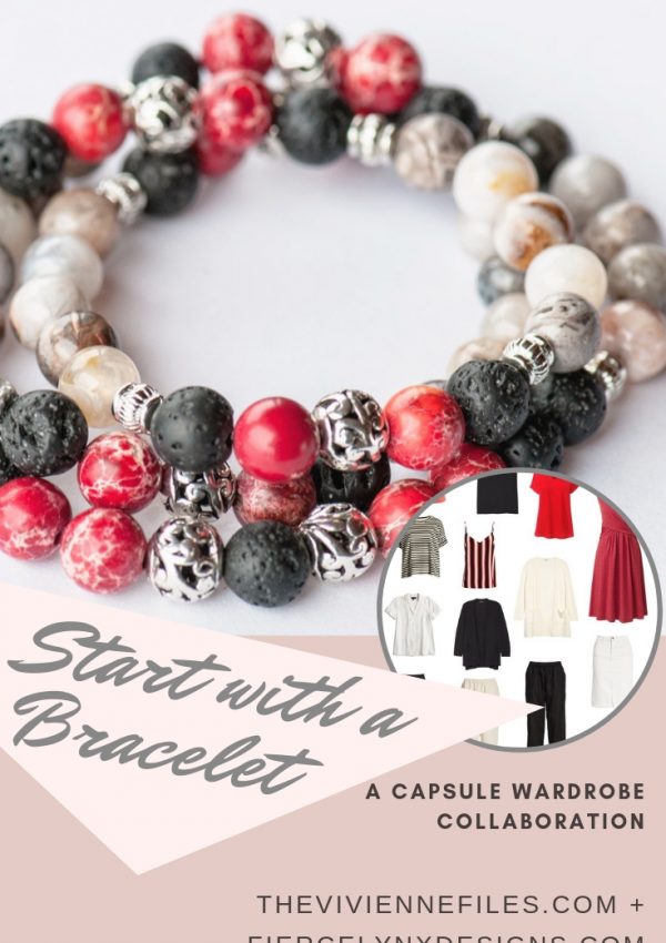 How to build a capsule wardrobe around a bracelet in natural gemstones by Fierce Lynx Designs