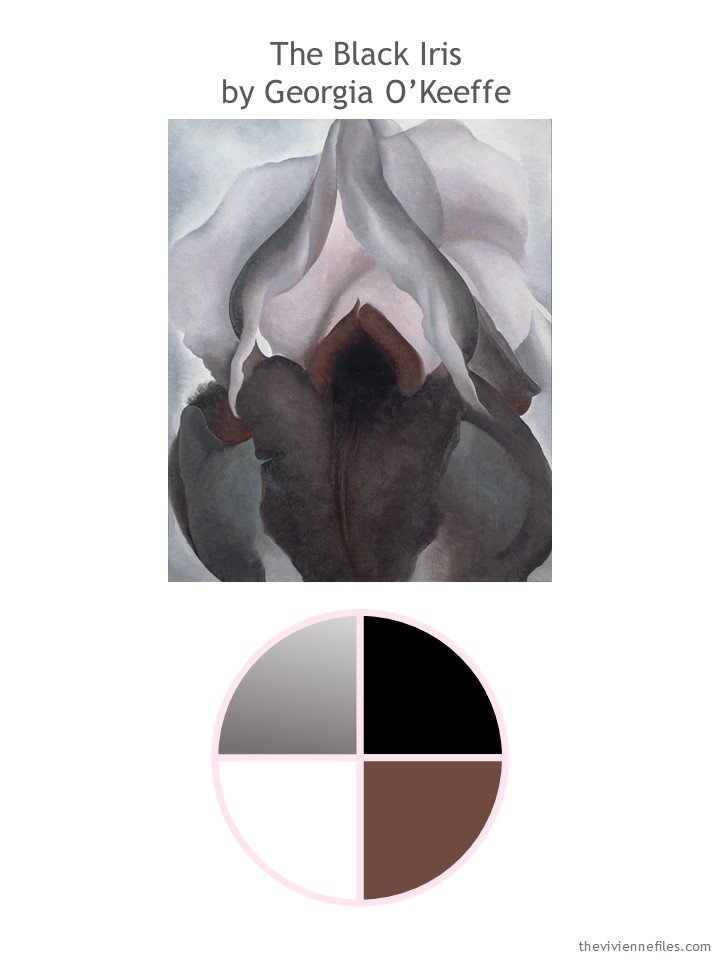 1. Black Iris by O'Keeffe with color palette