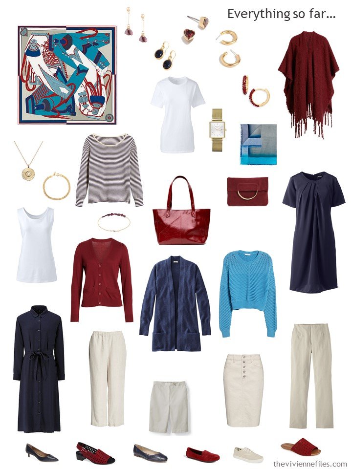 15. capsule wardrobe in navy, beige, and wine