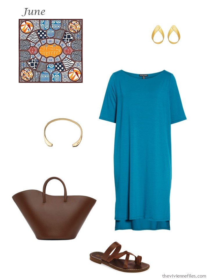 18. summer turquoise dress with accessories