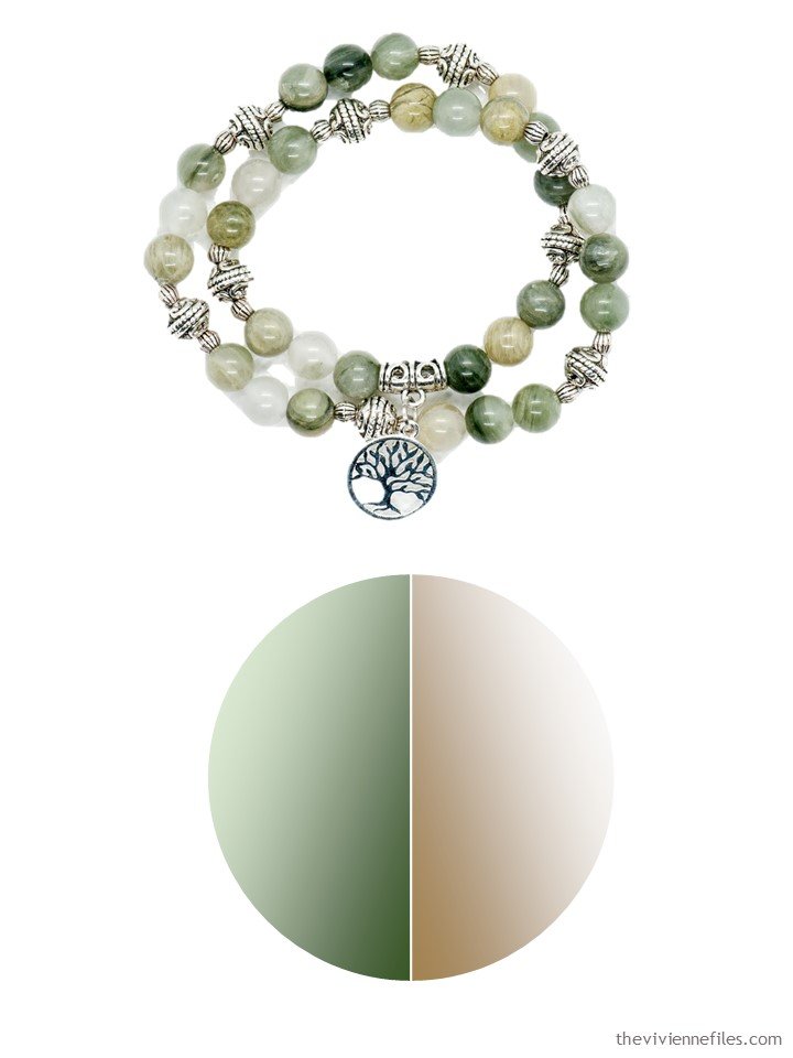 2. May 2019 bracelet in beige and green, with color palette