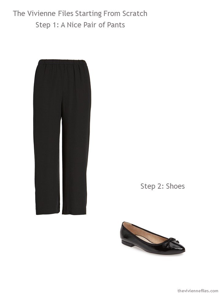 2. black pants and flats to begin a wardrobe