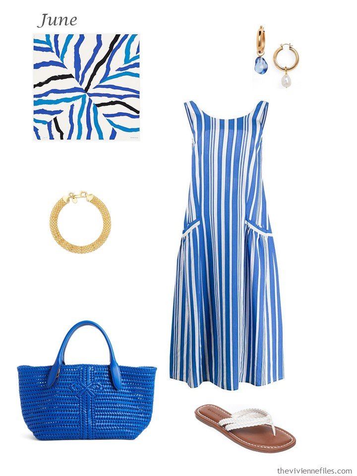 2. blue summer dress with accessories