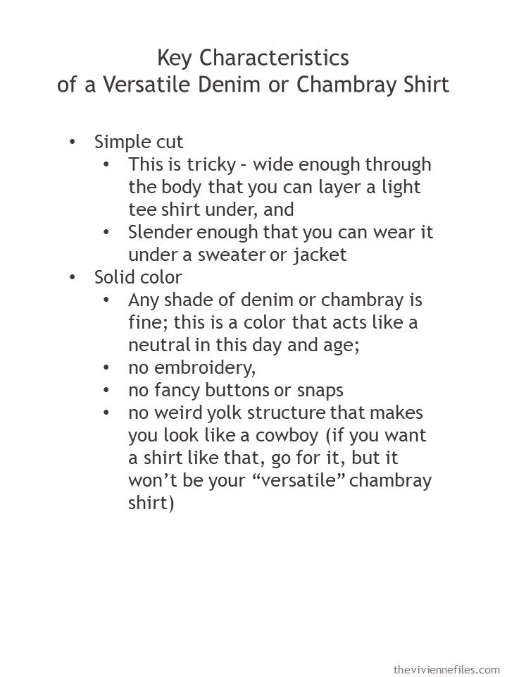 2. guidelines for buying a denim or chambray shirt