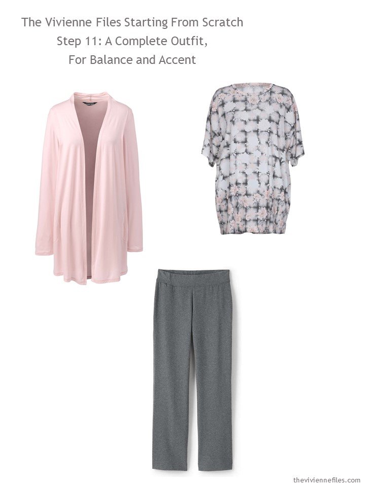 5. adding a pink and grey outfit to a travel capsule wardrobe