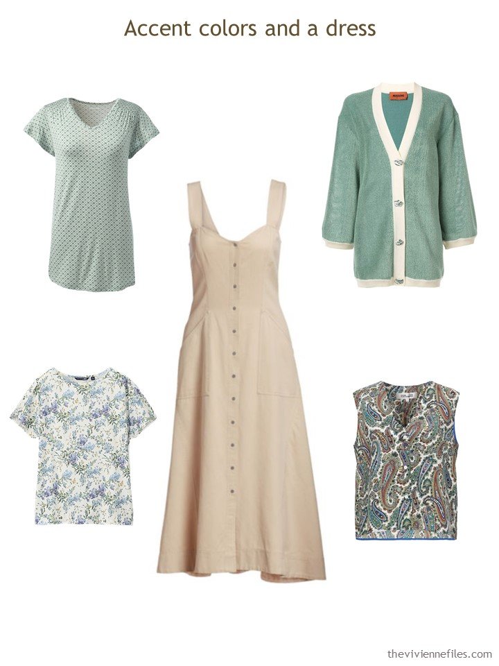 6. adding green, and a dress, to a Whatever's Clean 13 wardrobe