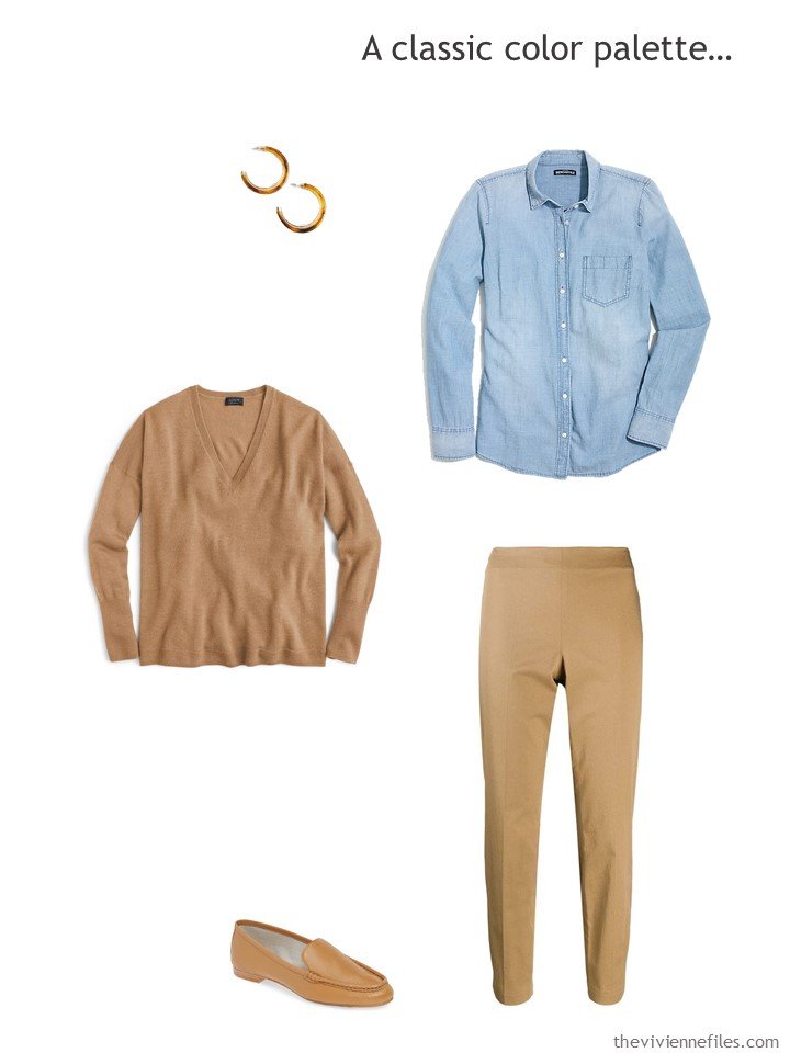 7. wearing a chambray shirt with khaki