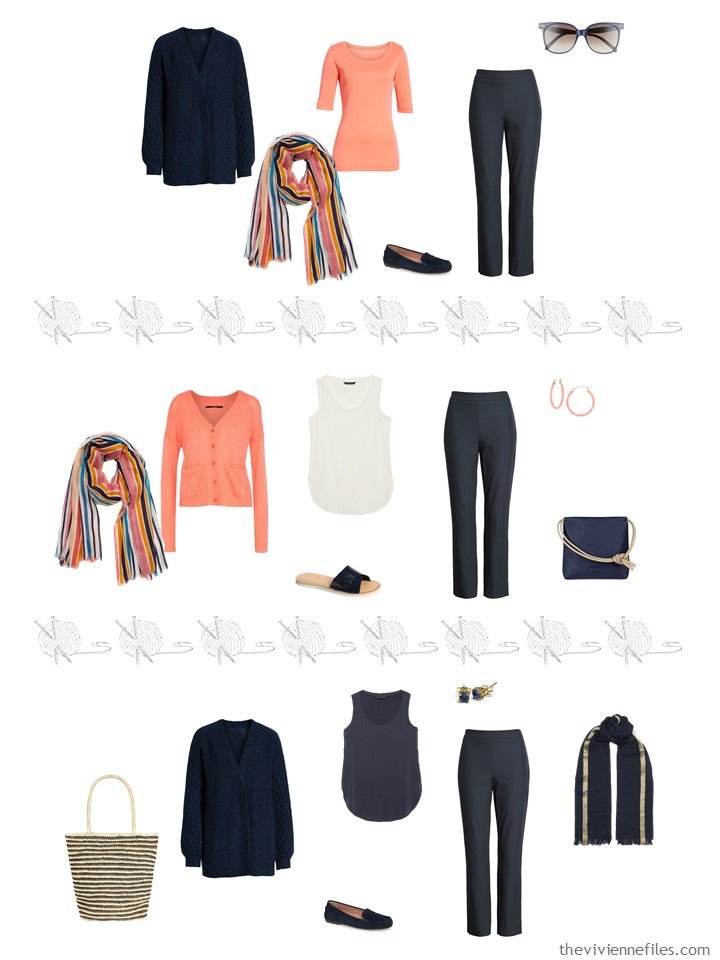 8. 3 ways to wear navy pants from a travel capsule wardrobe