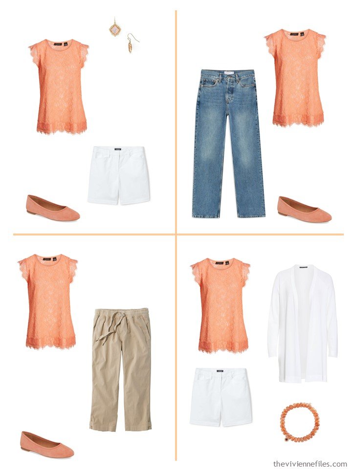 8. 4 ways to wear an orange lace top