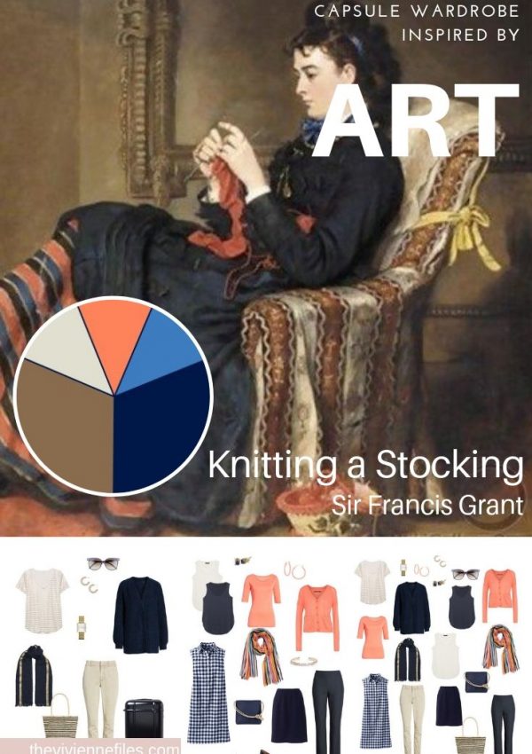 CREATE A TRAVEL CAPSULE WARDROBE INSPIRED BY ART - KNITTING A STOCKING BY SIR FRANCIS GRANT