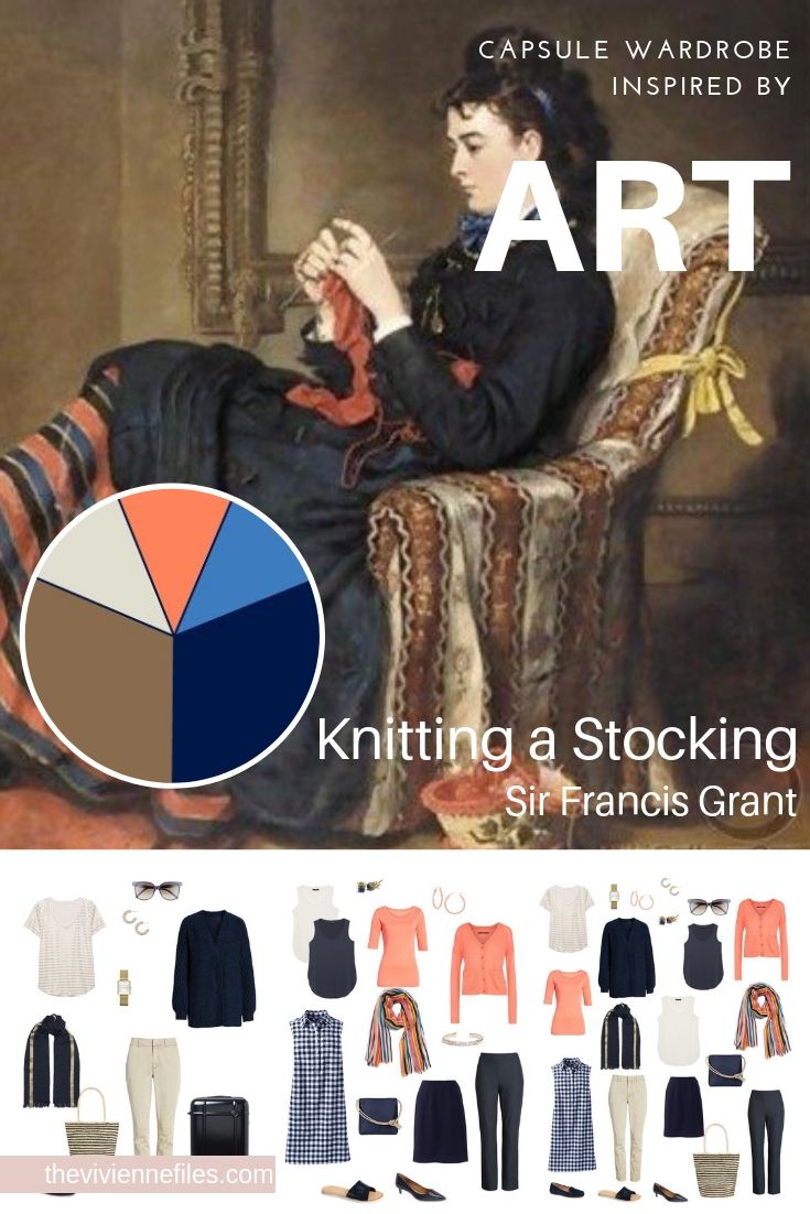 CREATE A TRAVEL CAPSULE WARDROBE INSPIRED BY ART - KNITTING A STOCKING BY SIR FRANCIS GRANT