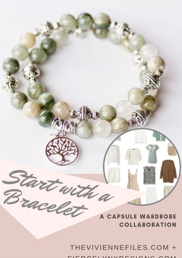 How to build a capsule wardrobe around a bracelet in natural gemstones by Fierce Lynx Designs