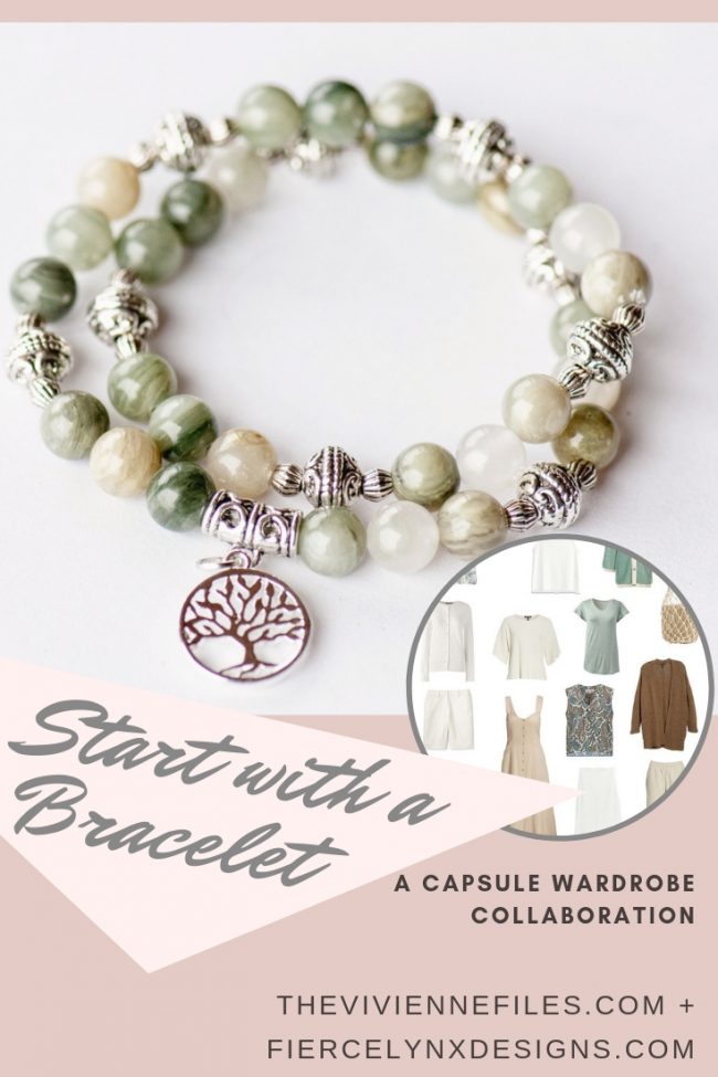 How to build a capsule wardrobe around a bracelet in natural gemstones by Fierce Lynx Designs