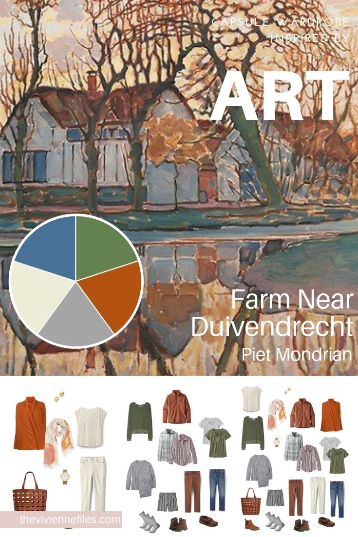 CREATE A TRAVEL CAPSULE WARDROBE INSPIRED BY ART - FARM NEAR DUIVENDRECHT BY PIET MONDRIAN