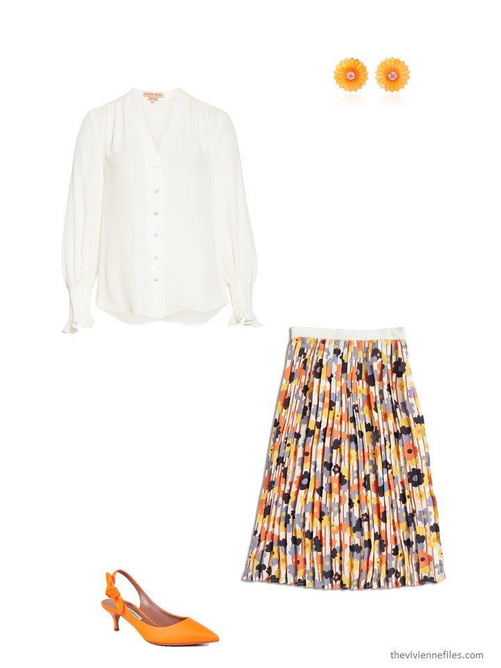 12. dressing up a floral skirt