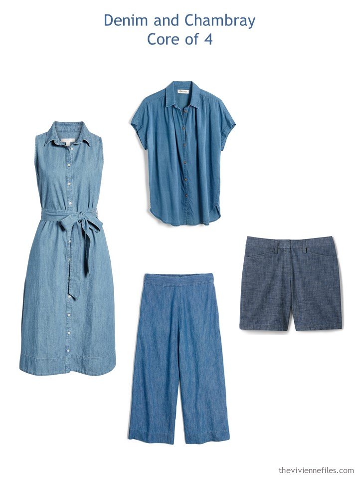 3. summer wardrobe Core of 4 in chambray blue