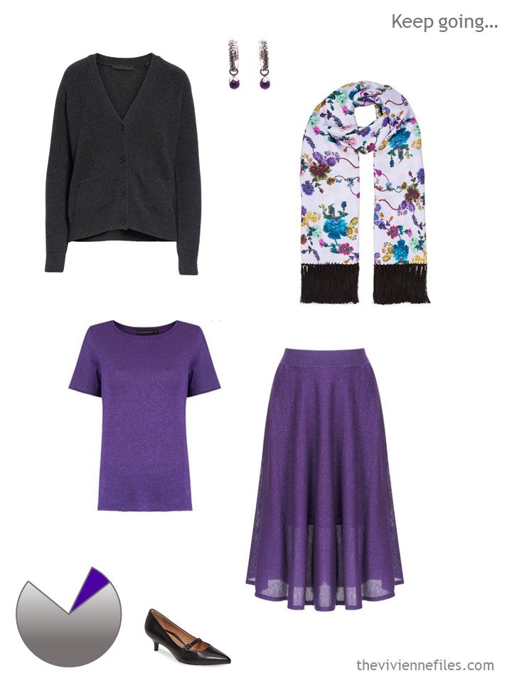 5. purple and charcoal work outfit