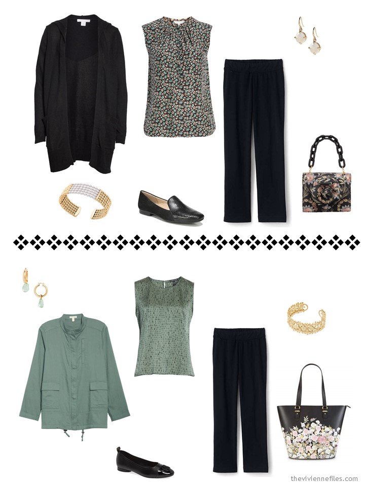 6. 2 ways to wear black pants from a travel capsule wardrobe