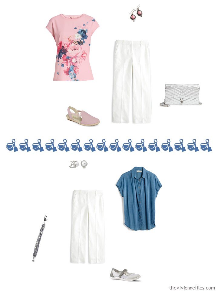 6. 2 ways to wear white linen pants from a travel capsule wardrobe