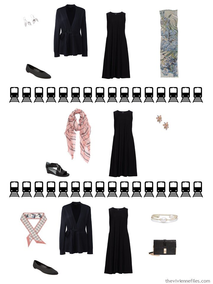 6. 3 ways to wear a black dress from a travel capsule wardrobe