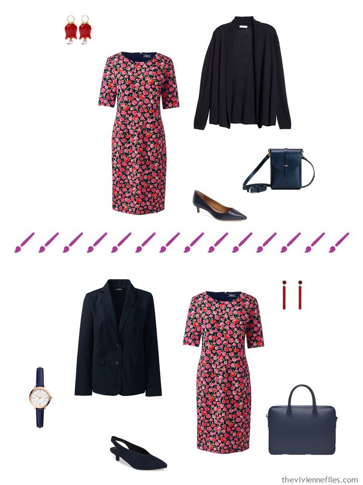 7. 2 ways to wear a floral dress from a travel capsule wardrobe