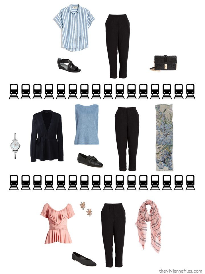 7. 3 ways to wear black pants from a travel capsule wardrobe