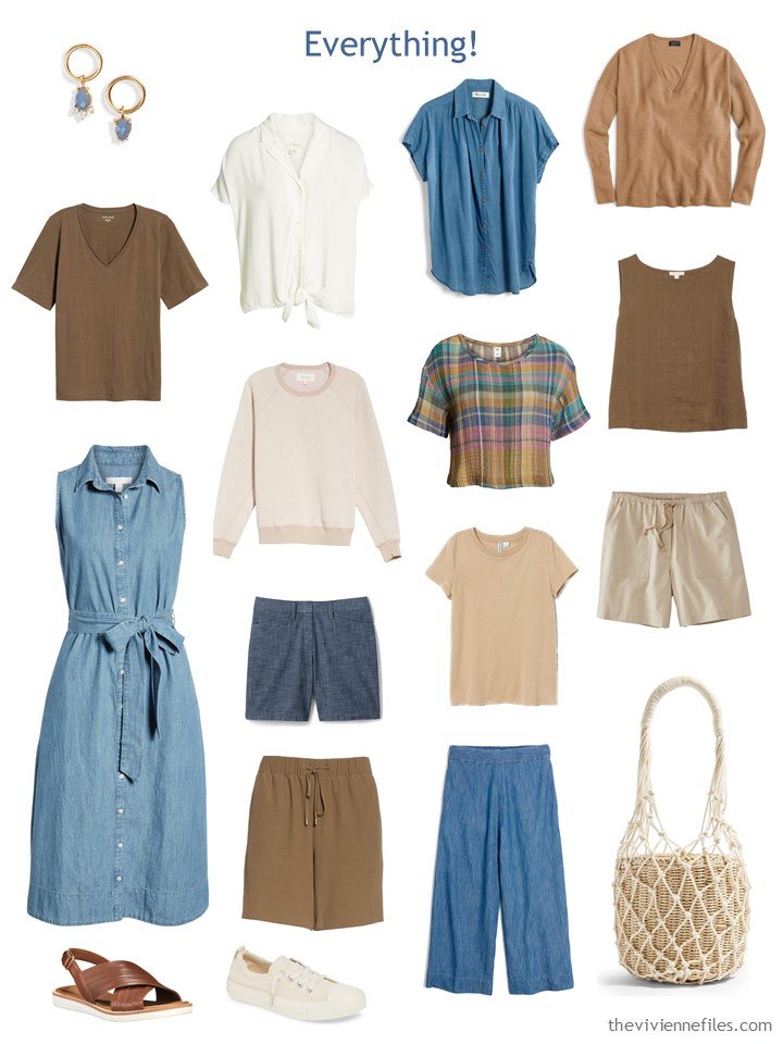 9. a Whatever's Clean Wardrobe in chambray, ivory and warm brown