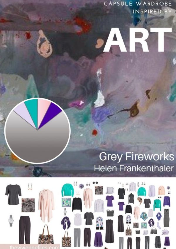 CREATE A TRAVEL CAPSULE WARDROBE INSPIRED BY ART: SECOND SEASON WITH GREY FIREWORKS BY HELEN FRANKENTHALER