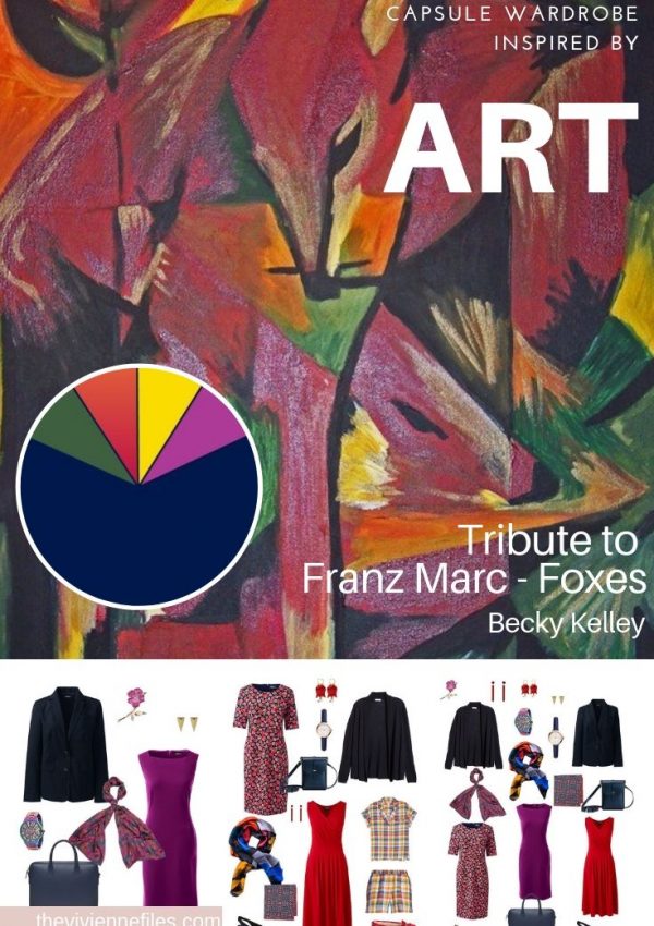 Create a Travel Capsule Wardrobe Inspired by Art: Tribute to Franz Marc – Foxes by Becky Kelley