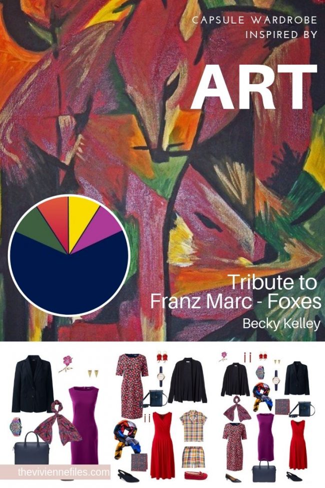 Create a Travel Capsule Wardrobe Inspired by Art: Tribute to Franz Marc – Foxes by Becky Kelley