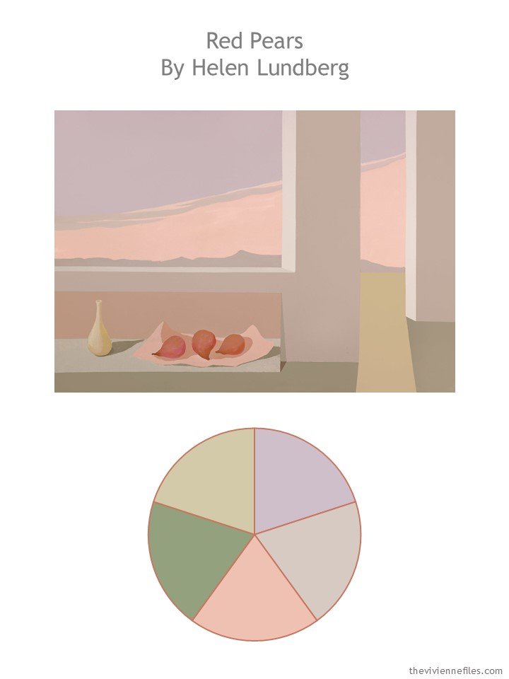 1. Red Pears by Helen Lundberg with color palette