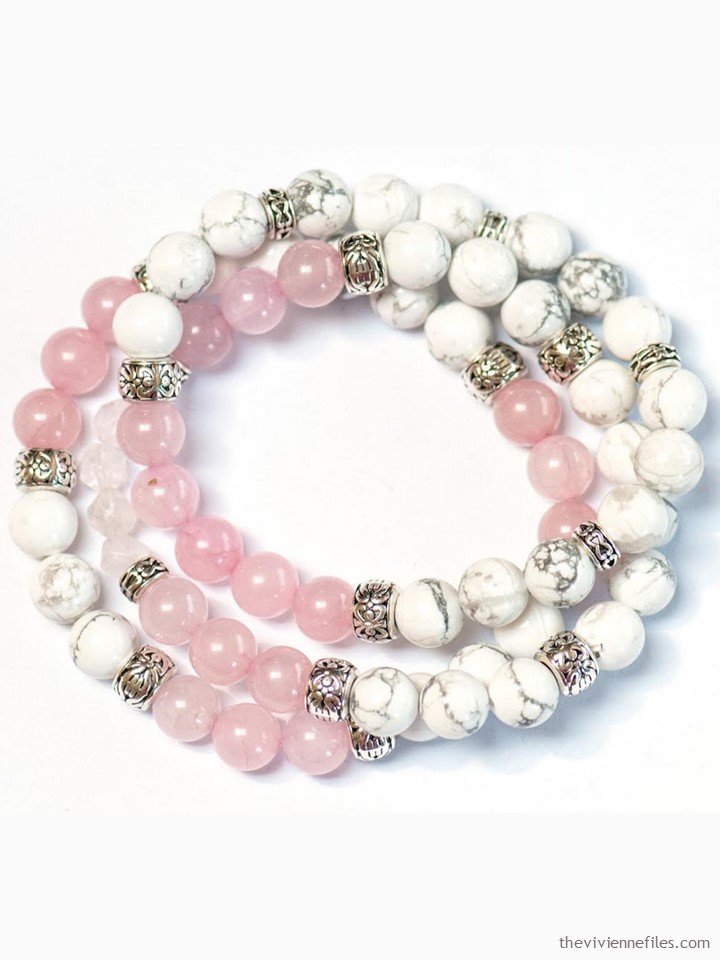 1. rose quartz and howlite bracelet from Fierce Lynx Designs