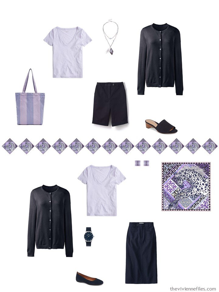 10. 2 ways to wear a lilac tee in a capsule wardrobe