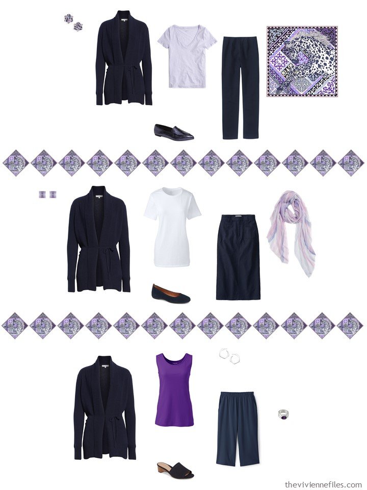 10. adding a navy cardigan to a capsule wardrobe