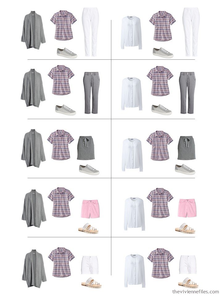 12. 10 ways to wear a plaid top from a travel capsule wardrobe