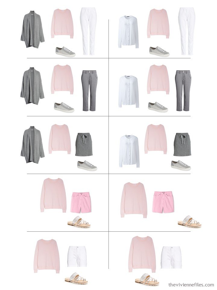 13. 10 ways to wear a pink sweatshirt from a travel capsule wardrobe