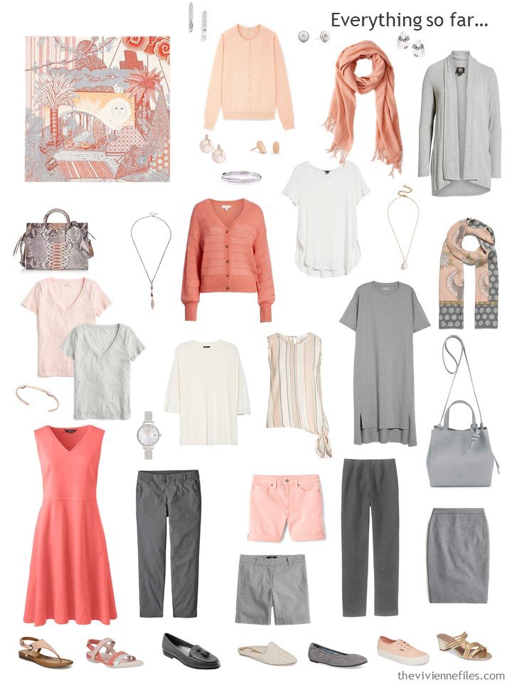 15. capsule wardrobe in grey, ivory and shades of apricot