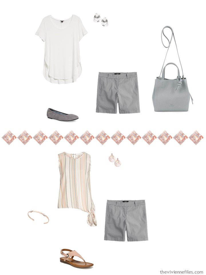 18. 2 ways to wear grey shorts in a capsule wardrobe