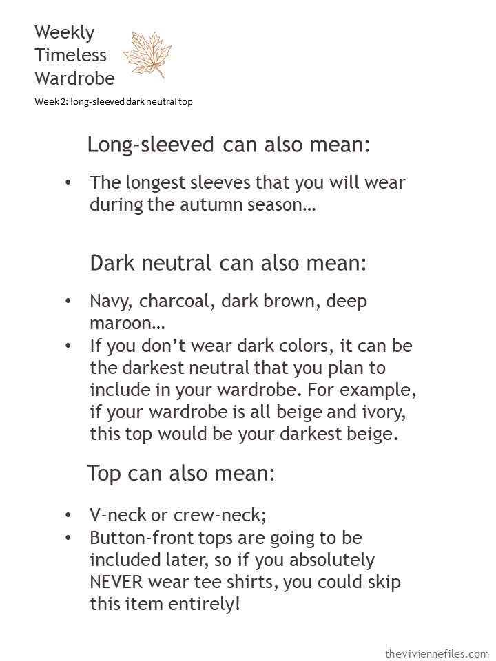 2. guidelines for a long-sleeved dark neutral top