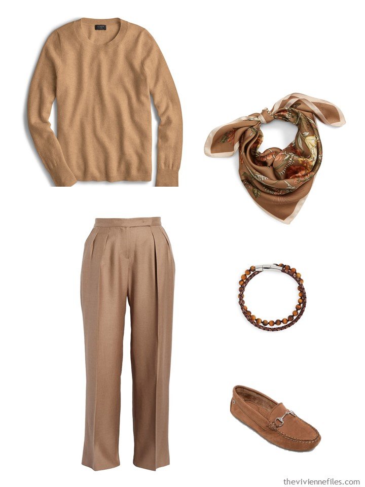 2. outfit mixing shades of camel