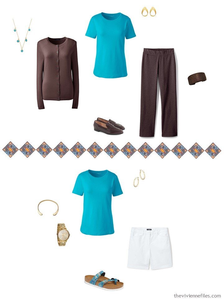 29. 2 ways to wear a turquoise tee in a capsule wardrobe