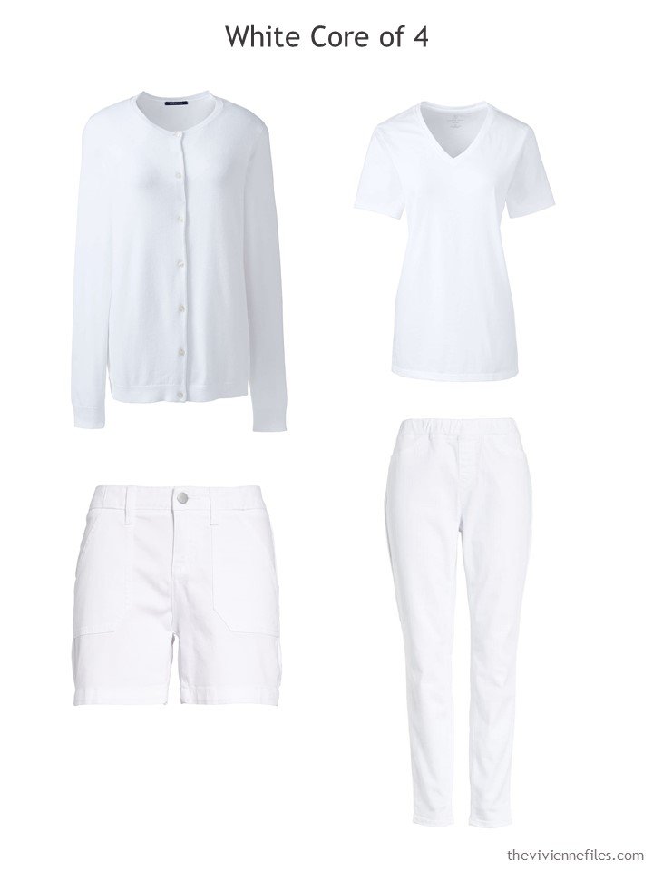 4. White Core of Four for a travel capsule wardrobe