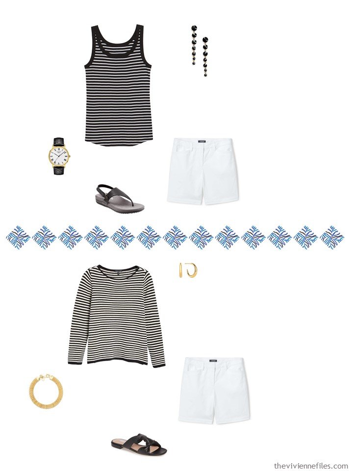 5. 2 ways to wear white shorts from a capsule wardrobe