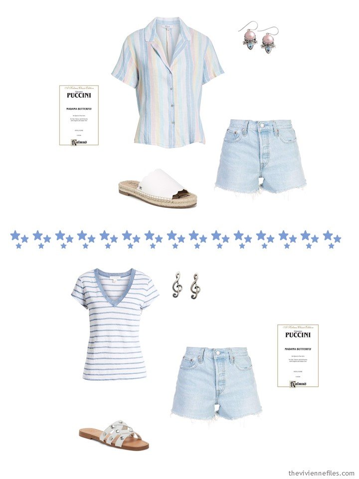 6. 2 ways to wear denim shorts from a travel capsule wardrobe